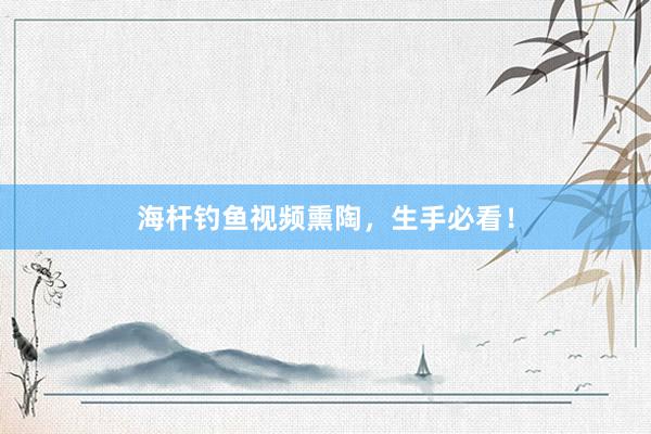 海杆钓鱼视频熏陶，生手必看！